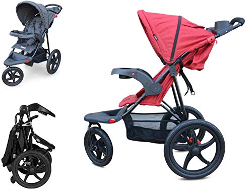 PAPILIOSHOP REBEL Silla de paseo cochecito para niño y bebé 3 ruedas (Rojo)