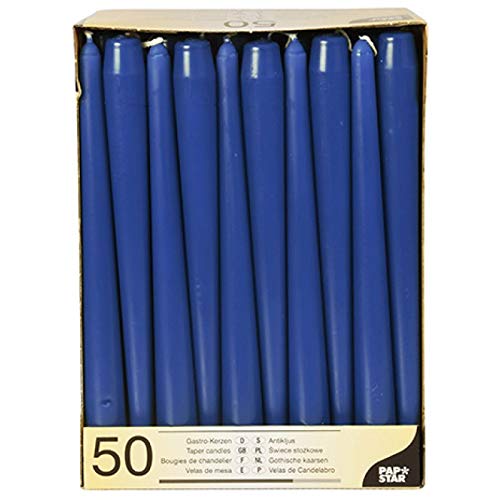 Papstar 17966 50 - Velas (diámetro 2,2 x 25 cm), Blanco, paquete de 50 Papstar 17966 50 - Velas (diámetro 2,2 x 25 cm), Blanco, paquete de 50