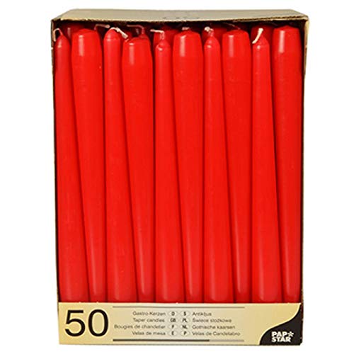 Papstar 17966 50 - Velas (diámetro 2,2 x 25 cm), Blanco, paquete de 50 Papstar 17966 50 - Velas (diámetro 2,2 x 25 cm), Blanco, paquete de 50