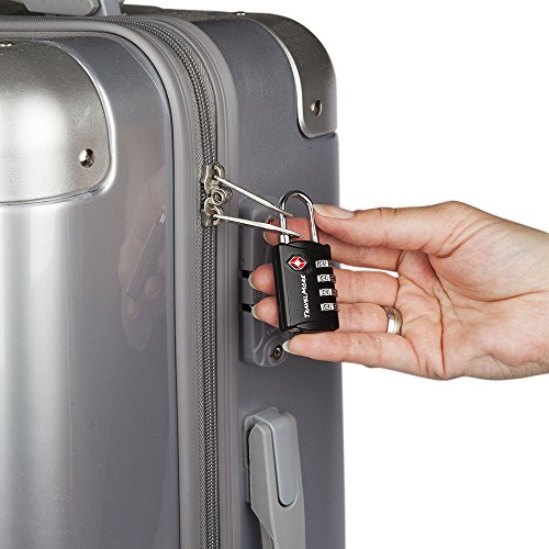 Paquete con 3 Candados para Equipaje TSA con Combinación de 4 Dígitos – Candado Resistente para Viajes, Equipajes, Maletas y Mochilas – Negro
