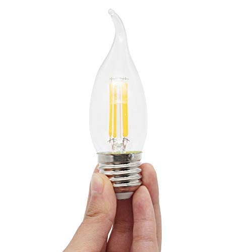 Paquete de 10 bombillas LED TIANFAN C35/G45 de filamento LED de vela de 220 V/240 V 4 W Bombilla Edison (C35 Tail E27)