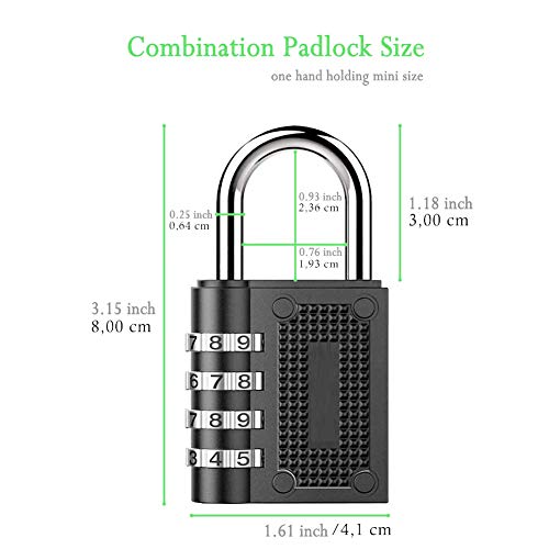 Paquete de 2 - Candado de combinación de 4 dígitos,candado para el casillero del gimnasio escolar,archivadores,caja de herramientas,casillero para empleados,cerca,cerrojo