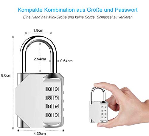 Paquete de 2 cerraduras de combinación Lanboo, cerradura de 4 dígitos, candado para armario de gimnasio escolar, archivadores, caja de herramientas, armario de empleados