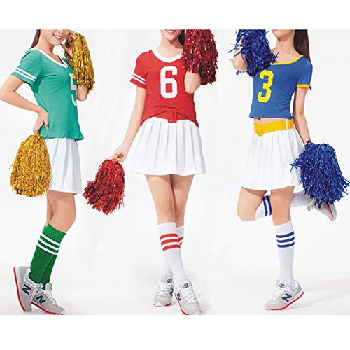 Paquete de 24 pompones de animadora, 1 docena de asas de papel metálico de aluminio para animadoras pompones para niños, baile, deportes, entrenadores de juego, vestido de fiesta (rojo) Paquete de 24 pompones de animadora, 1 docena de asas de papel metálico de aluminio para animadoras pompones para niños, baile, deportes, entrenadores de juego, vestido de fiesta (rojo)