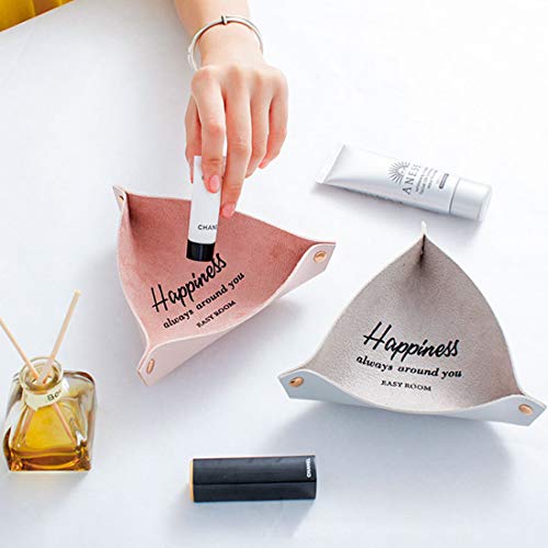 Paquete De 3 Bandejas De Almacenamiento De Cuero Triangulares para Llaves, Joyería, Monedas, Artículos Diversos, Organizador, Caja Organizadora De Almacenamiento Junto A La Cama,Gris Paquete De 3 Bandejas De Almacenamiento De Cuero Triangulares para Llaves, Joyería, Monedas, Artículos Diversos, Organizador, Caja Organizadora De Almacenamiento Junto A La Cama,Gris