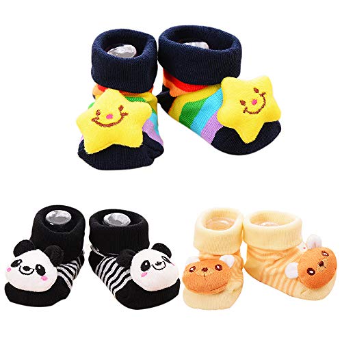 Paquete de 3 Pares Bebé Calcetines Antideslizante Soles Acogedor Dibujos Animados Recién Nacido Bebé Calcetines (M:6—18 Meses, como el Cuadro demostrado) Paquete de 3 Pares Bebé Calcetines Antideslizante Soles Acogedor Dibujos Animados Recién Nacido Bebé Calcetines (M:6—18 Meses, como el Cuadro demostrado)