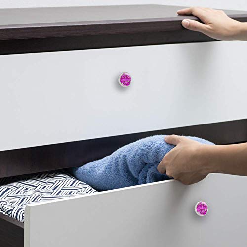 Paquete de 4 perillas de tocador, tiradores redondos de cajón con tornillos de 35 mm para gabinete de cocina del hogar, tarjeta del día de la madre Funky Roses Paquete de 4 perillas de tocador, tiradores redondos de cajón con tornillos de 35 mm para gabinete de cocina del hogar, tarjeta del día de la madre Funky Roses
