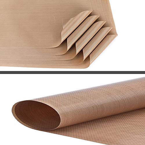 Paquete de 5 hojas de teflón de PTFE para transferencia de prensa de calor antiadherentes de 40,6 x 60,9 cm (40,6 x 60,9 cm) Paquete de 5 hojas de teflón de PTFE para transferencia de prensa de calor antiadherentes de 40,6 x 60,9 cm (40,6 x 60,9 cm)