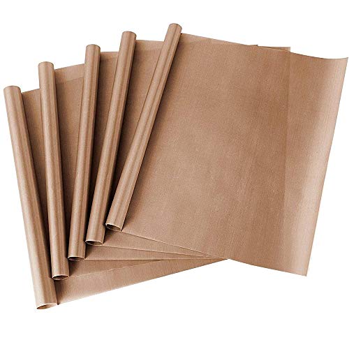 Paquete de 5 hojas de teflón de PTFE para transferencia de prensa de calor antiadherentes de 40,6 x 60,9 cm (40,6 x 60,9 cm)