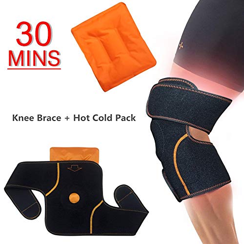 Paquete de frío de gel de hielo para rodilla para rodilla reutilizable con correa - Perfecto para cirugía de reemplazo, hinchazón, alivio del dolor articular, artritis y más - 7"x 8,5"