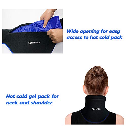 Paquete de hielo para el cuello y los hombros,terapia de cobertura de gel frío y caliente para el dolor muscular, alivio del estrés: apto para microondas y congelable
