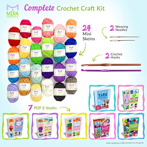 Paquete de hilados miniatura - 24x10g Madejas de hilo de acrílico - 20m de longitud cada una - Perfecto para cualquier trabajo mini de ganchillo o tejido de punto - 4 regalos GRATIS con cada paquete Paquete de hilados miniatura - 24x10g Madejas de hilo de acrílico - 20m de longitud cada una - Perfecto para cualquier trabajo mini de ganchillo o tejido de punto - 4 regalos GRATIS con cada paquete