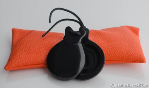 Par castañuelas Fibra negra concierto doble caja Castañuelas del SUR.funda INCLUIDA (Nº4) Par castañuelas Fibra negra concierto doble caja Castañuelas del SUR.funda INCLUIDA (Nº4)