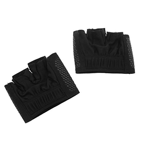 Par de guantes de silicona antideslizantes para levantamiento de pesas, cuatro dedos, unisex, ligeros, para gimnasia, remo, entrenamiento, color negro, talla L