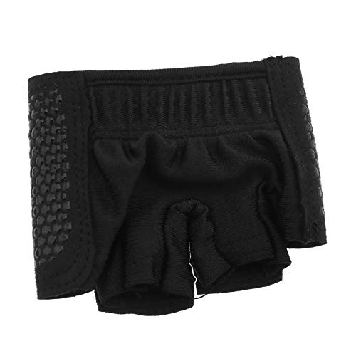 Par de guantes de silicona antideslizantes para levantamiento de pesas, cuatro dedos, unisex, ligeros, para gimnasia, remo, entrenamiento, color negro, talla L