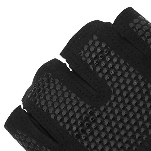 Par de guantes de silicona antideslizantes para levantamiento de pesas, cuatro dedos, unisex, ligeros, para gimnasia, remo, entrenamiento, color negro, talla L