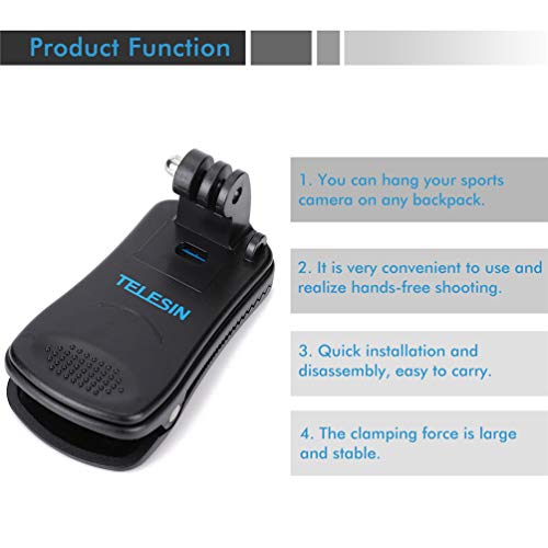 para GoPro Clip, 360 Grados Rotatorio Ajustable Clip para Gopro Accesorios Lanzamiento Rápido Abrazadera sobre Sombrero Mochila Adecuado para GoPro Hero Session 7 6 5 4 3 2018 Accion Camara para GoPro Clip, 360 Grados Rotatorio Ajustable Clip para Gopro Accesorios Lanzamiento Rápido Abrazadera sobre Sombrero Mochila Adecuado para GoPro Hero Session 7 6 5 4 3 2018 Accion Camara