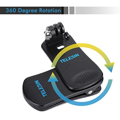 para GoPro Clip, 360 Grados Rotatorio Ajustable Clip para Gopro Accesorios Lanzamiento Rápido Abrazadera sobre Sombrero Mochila Adecuado para GoPro Hero Session 7 6 5 4 3 2018 Accion Camara