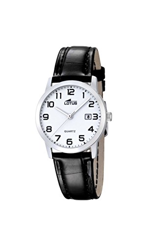 para Mujer de Loto Reloj Infantil de Cuarzo con Esfera analógica Blanca y Negro Correa de Piel 18240/1 para Mujer de Loto Reloj Infantil de Cuarzo con Esfera analógica Blanca y Negro Correa de Piel 18240/1