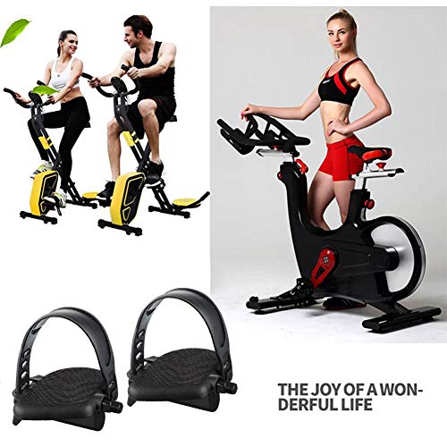 Paradesour Steadyuf Pedal De Gimnasio 1 Par De Pedales De Bicicleta Estática con Correas De Pedal Ajustables, Conjunto De Bicicletas, Bicicletas, Recambios De Gimnasio En Casa, Negro 13.6 Respectable