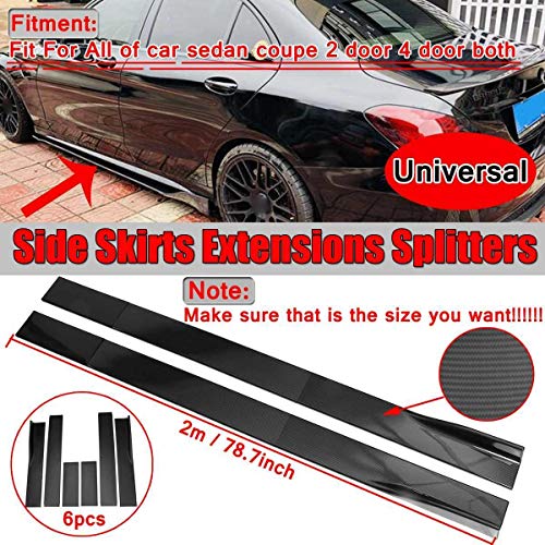 Paragolpes Protector de parachoques del coche 6PCS Carbon Look / 2m Negro / 2.2m universal faldón lateral extensiones del lado del coche Faldas Winglet divisores de labios for B-M-W BEN-Z Hon-da coche Paragolpes Protector de parachoques del coche 6PCS Carbon Look / 2m Negro / 2.2m universal faldón lateral extensiones del lado del coche Faldas Winglet divisores de labios for B-M-W BEN-Z Hon-da coche