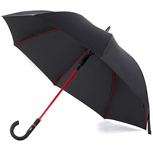 Paraguas a prueba de viento tamaño de viaje paraguas de lluvia unisex Auto abierto ligero impermeable Paraguas grande de palo para hombres y mujeres reforzado marco a prueba de viento a prueba de desl