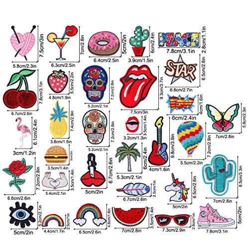 Parche de ropa 32 pcs Decorativos Parches Apliques Termoadhesivos Cute DIY Coser o Planchar para Ropa Camiseta Jeans Sombrero Pantalon Bolsas Parche de ropa 32 pcs Decorativos Parches Apliques Termoadhesivos Cute DIY Coser o Planchar para Ropa Camiseta Jeans Sombrero Pantalon Bolsas