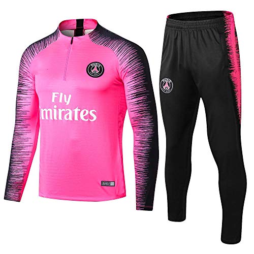 Paris Black Camiseta de Manga Larga de fútbol Primavera y otoño Chaqueta Apariencia Adultos Sudaderas Trajes de Entrenamiento, XL