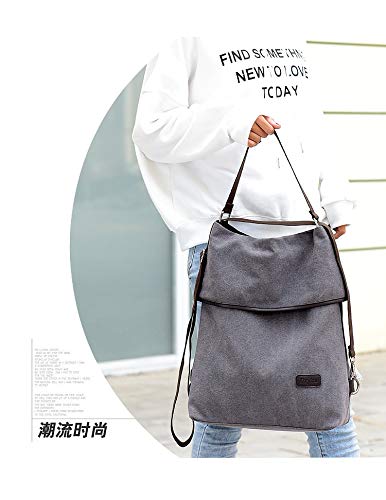 Parnerme Mujeres Bolsa de Lona Bolsos Bandolera Mujer Casual Mochilas Multifuncional la lona de los Totalizador del Bolso Hobos y Bolsos de Hombro Negro Parnerme Mujeres Bolsa de Lona Bolsos Bandolera Mujer Casual Mochilas Multifuncional la lona de los Totalizador del Bolso Hobos y Bolsos de Hombro Negro