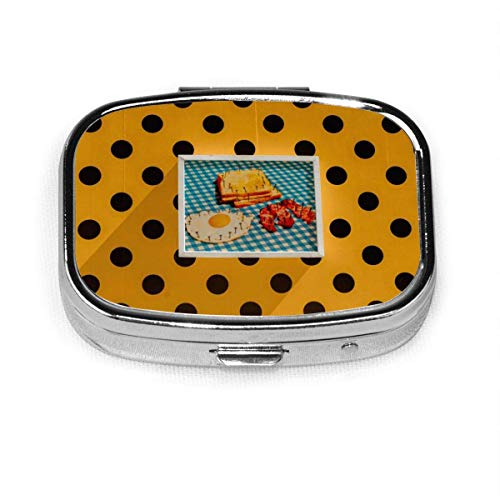 Pastillero: pastillero con compartimentos, pastillero cuadrado, se puede usar para monedero, pastillero de viaje con el lado soleado hacia arriba, tocino Pastillero: pastillero con compartimentos, pastillero cuadrado, se puede usar para monedero, pastillero de viaje con el lado soleado hacia arriba, tocino