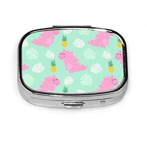 Pastillero Rosa Dinosaurio Pino Hojas de palma Estuche de pastillas Lindo Pastilla diaria Portátil para monedero de bolsillo Maletín Caja de pastillas de viaje Pastillero Rosa Dinosaurio Pino Hojas de palma Estuche de pastillas Lindo Pastilla diaria Portátil para monedero de bolsillo Maletín Caja de pastillas de viaje