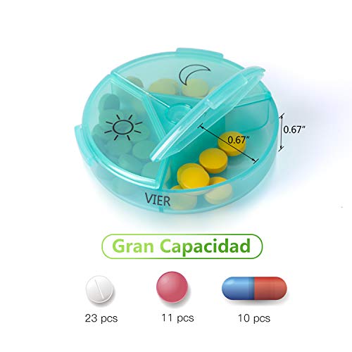Pastillero Semanal 3 Tomas Español,Pastillero Portátil Viaje Resistente al agua,Organizador Pastillas para Vitaminas, Aceites de Pescado,Suplemento Pastillero Semanal 3 Tomas Español,Pastillero Portátil Viaje Resistente al agua,Organizador Pastillas para Vitaminas, Aceites de Pescado,Suplemento