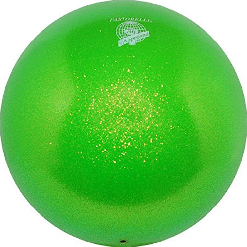 Pastorelli Pelota de gimnasio con purpurina HV (alta visión), color verde Pastorelli Pelota de gimnasio con purpurina HV (alta visión), color verde
