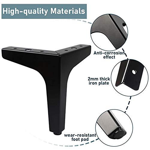 Patas De Mueble Triangulares Negras Pata De Mesa Diy Acero Negro Pies De Armario Diy Metal De Repuesto Para Mesa De Centro, Mesa De Comedor, Escritorio De Diseño, Mesita De Noche, Sillas, Armario