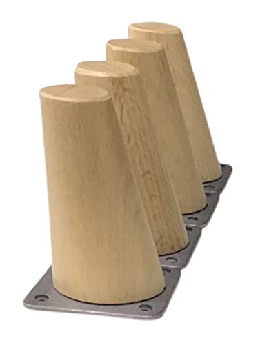 patas para muebles madera haya. Patas cónicas con inclinación, y placa de montaje ya instaladas. 8 cm alto color natural (8 cm) patas para muebles madera haya. Patas cónicas con inclinación, y placa de montaje ya instaladas. 8 cm alto color natural (8 cm)