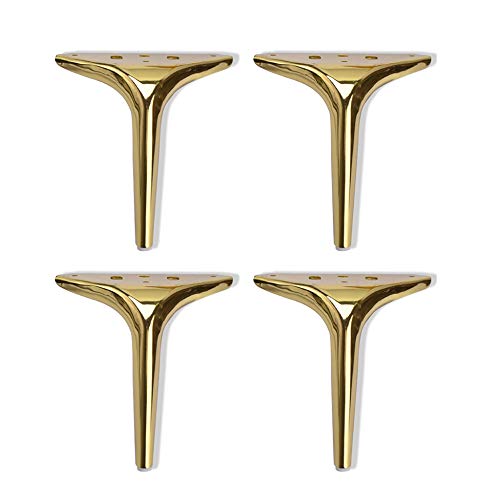 Patas triangulares para muebles x4, patas de soporte para muebles, material de acero, adecuado para sofá, patas de gabinete, fuerte capacidad de carga, enviar tornillos de instalación/dorado