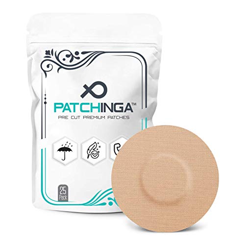 PATCHINGA Parche Adhesivo Freestyle Libre, Glucómetro, Cinta, Parches Para Sensor Autoadhesivo I Impermeable - Hipoalergénico - Transpirable I 25 Piezas (beige)