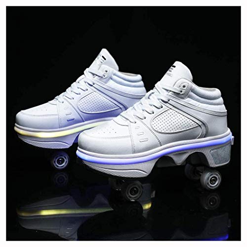 Patín En Línea, Zapatos Multiusos 2 En 1, Botas De Patín De Cuatro Ruedas Ajustables, Zapatos Deformación Multifuncionales Patines Cuatro Ruedas Patines Patinaje Al Aire Libre Para Adultos,White-38 Patín En Línea, Zapatos Multiusos 2 En 1, Botas De Patín De Cuatro Ruedas Ajustables, Zapatos Deformación Multifuncionales Patines Cuatro Ruedas Patines Patinaje Al Aire Libre Para Adultos,White-38