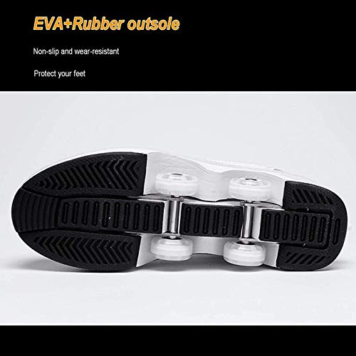 Patines de Ruedas, Patines de Ruedas 2 en 1 con luz LED de Color, Zapatos Parkour/Zapatos de Patinaje sobre Ruedas en línea, Patines de Cuatro hileras con Ruedas para Deportes al Aire libr Patines de Ruedas, Patines de Ruedas 2 en 1 con luz LED de Color, Zapatos Parkour/Zapatos de Patinaje sobre Ruedas en línea, Patines de Cuatro hileras con Ruedas para Deportes al Aire libr
