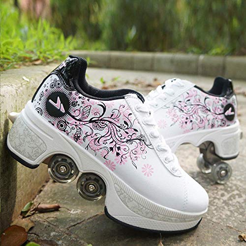 Patines de Ruedas, Patines de Ruedas, Zapatos de Parkour 2 en 1 / Zapatos de Patinaje sobre Ruedas en línea, Patines de Cuatro hileras con Ruedas para Deportes al Aire Libre Kick Rollershoes Patines de Ruedas, Patines de Ruedas, Zapatos de Parkour 2 en 1 / Zapatos de Patinaje sobre Ruedas en línea, Patines de Cuatro hileras con Ruedas para Deportes al Aire Libre Kick Rollershoes
