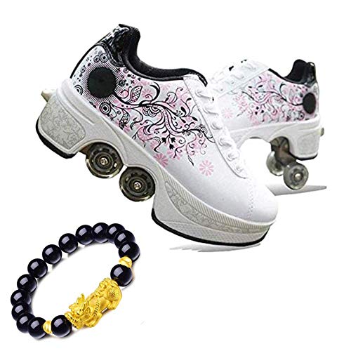 Patines de Ruedas, Patines de Ruedas, Zapatos de Parkour 2 en 1 / Zapatos de Patinaje sobre Ruedas en línea, Patines de Cuatro hileras con Ruedas para Deportes al Aire Libre Kick Rollershoes Patines de Ruedas, Patines de Ruedas, Zapatos de Parkour 2 en 1 / Zapatos de Patinaje sobre Ruedas en línea, Patines de Cuatro hileras con Ruedas para Deportes al Aire Libre Kick Rollershoes