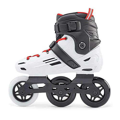 Patines en línea Ruedas PU Niños Adultos Patinaje sobre Ruedas Zapatos Fibra de Vidrio Cuff Patines Rollerblade Black 42