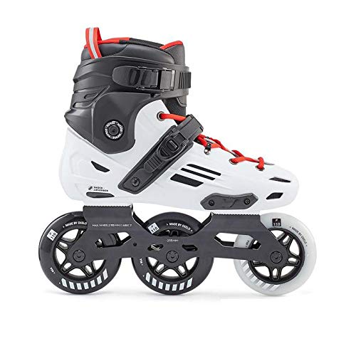 Patines en línea Ruedas PU Niños Adultos Patinaje sobre Ruedas Zapatos Fibra de Vidrio Cuff Patines Rollerblade Black 42