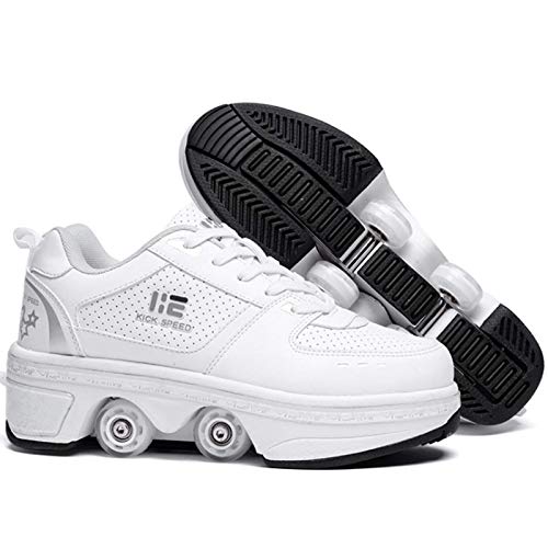 Patines, Patines para Adultos - Patines clásicos de Cuatro Ruedas de Doble Fila - Patines de polea extraíbles 2 en 1, para Hombres y Mujeres Patines de Doble Fila para Exteriores, 4.5 Patines, Patines para Adultos - Patines clásicos de Cuatro Ruedas de Doble Fila - Patines de polea extraíbles 2 en 1, para Hombres y Mujeres Patines de Doble Fila para Exteriores, 4.5