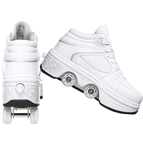 Patines, Patines para Adultos - Patines clásicos de Cuatro Ruedas de Doble Fila - Patines de polea extraíbles 2 en 1, para Hombres y Mujeres Patines de Doble Fila para Exteriores, 4.5 Patines, Patines para Adultos - Patines clásicos de Cuatro Ruedas de Doble Fila - Patines de polea extraíbles 2 en 1, para Hombres y Mujeres Patines de Doble Fila para Exteriores, 4.5