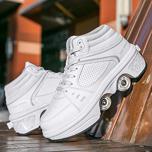 Patines, Zapatos Kick Rollers - Zapatos universales para Caminar para niños y niñas, Zapatillas de Deporte de Doble Fila con Ruedas deformables - Patines de polea extraíbles 2 en 1 Patines, Zapatos Kick Rollers - Zapatos universales para Caminar para niños y niñas, Zapatillas de Deporte de Doble Fila con Ruedas deformables - Patines de polea extraíbles 2 en 1