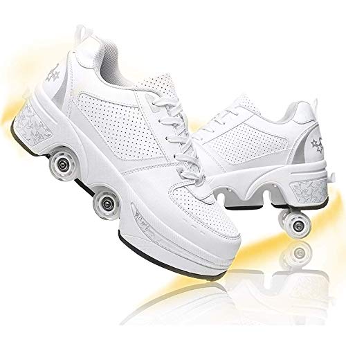 Patines, Zapatos Kick Rollers - Zapatos universales para Caminar para niños y niñas, Zapatillas de Deporte de Doble Fila con Ruedas deformables - Patines de polea extraíbles 2 en 1 Patines, Zapatos Kick Rollers - Zapatos universales para Caminar para niños y niñas, Zapatillas de Deporte de Doble Fila con Ruedas deformables - Patines de polea extraíbles 2 en 1