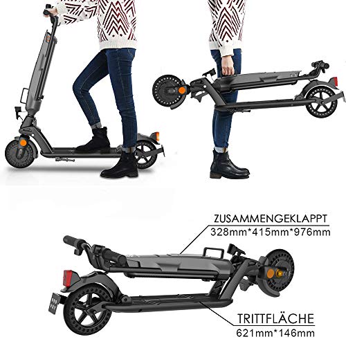 Patinete Eléctrico Adultos Scooter eléctrico plegable Batería desmontable Aumentar el rango 30 km, motor de 350 W y velocidad máxima 20 km / h Scooter eléctrico, puerto USB incorporado