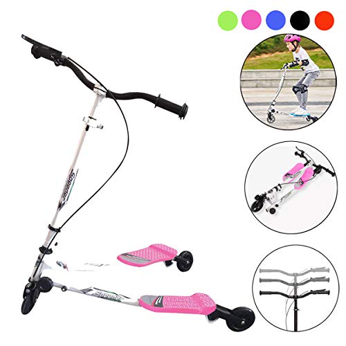 Patinete Plegable de Tres 3 Ruedas,Patinete de 3 Ruedas Scooter Manillar Altura Ajustable 75-85cm con Freno Posterior Rosado Patinete Scooter para Niños de 4 a 12 Años Patinete Plegable de Tres 3 Ruedas,Patinete de 3 Ruedas Scooter Manillar Altura Ajustable 75-85cm con Freno Posterior Rosado Patinete Scooter para Niños de 4 a 12 Años