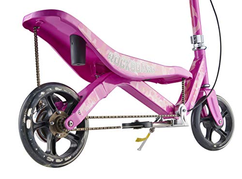 Patinete Rockboard RBX con volante de inercia, balancín, por amortiguador de presión de aire, patinete con freno de aire, suspensión de aire, color rosa Glam con camuflaje